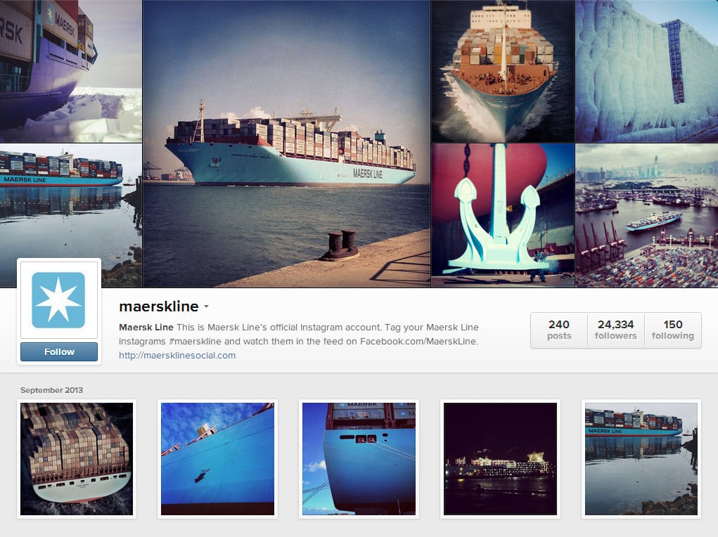 Maersk Line Instagram Page